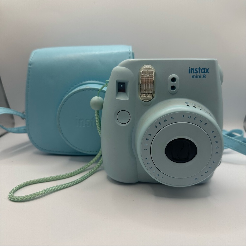 Instax Mini 8 Light Blue Instant Camera with Case